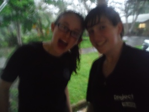 Lucy and I after running back to my house in the pouring rain